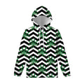 Zigzag Weed Pattern Print Pullover Hoodie