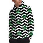 Zigzag Weed Pattern Print Pullover Hoodie
