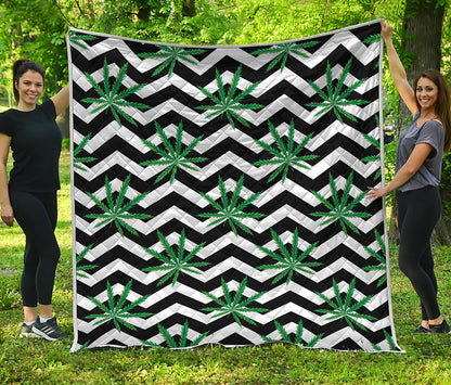 Zigzag Weed Pattern Print Quilt