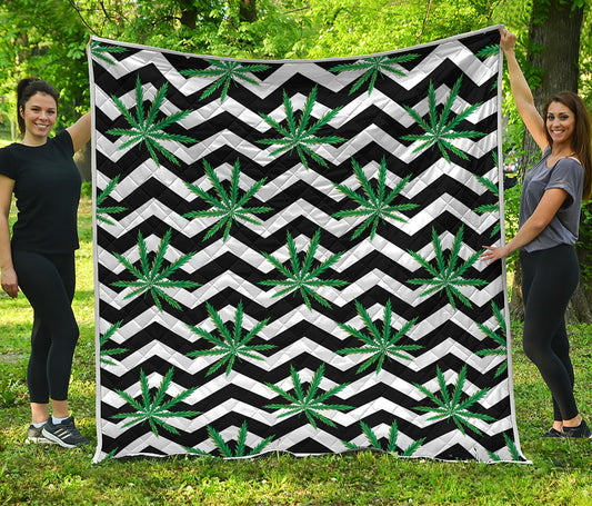 Zigzag Weed Pattern Print Quilt