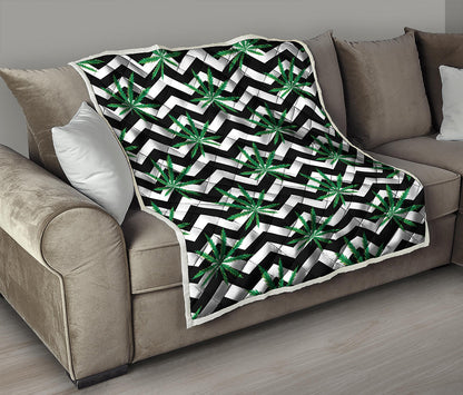 Zigzag Weed Pattern Print Quilt