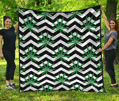 Zigzag Weed Pattern Print Quilt