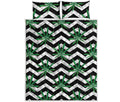 Zigzag Weed Pattern Print Quilt Bed Set