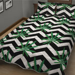 Zigzag Weed Pattern Print Quilt Bed Set