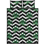 Zigzag Weed Pattern Print Quilt Bed Set
