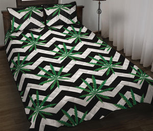 Zigzag Weed Pattern Print Quilt Bed Set