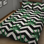 Zigzag Weed Pattern Print Quilt Bed Set
