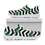 Zigzag Weed Pattern Print White Sneakers