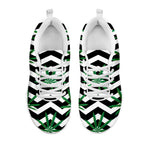 Zigzag Weed Pattern Print White Sneakers