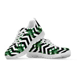 Zigzag Weed Pattern Print White Sneakers