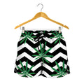 Zigzag Weed Pattern Print Women's Shorts