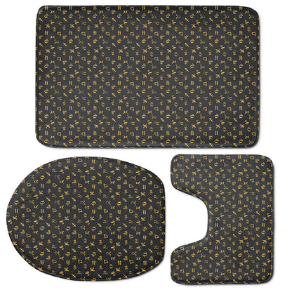 Zodiac Astrological Signs Pattern Print 3 Piece Bath Mat Set