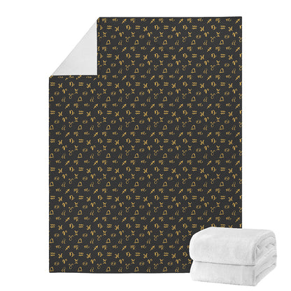 Zodiac Astrological Signs Pattern Print Blanket