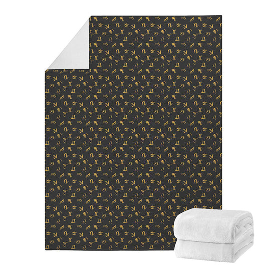 Zodiac Astrological Signs Pattern Print Blanket