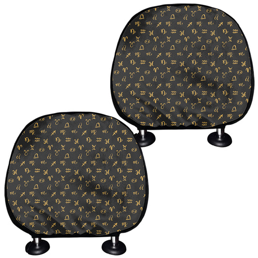Zodiac Astrological Signs Pattern Print Car Headrest Covers