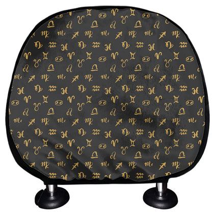 Zodiac Astrological Signs Pattern Print Car Headrest Covers