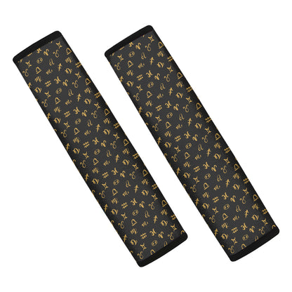 Zodiac Astrological Signs Pattern Print Car Seat Belt Covers