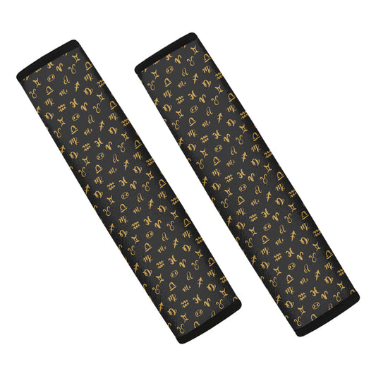 Zodiac Astrological Signs Pattern Print Car Seat Belt Covers