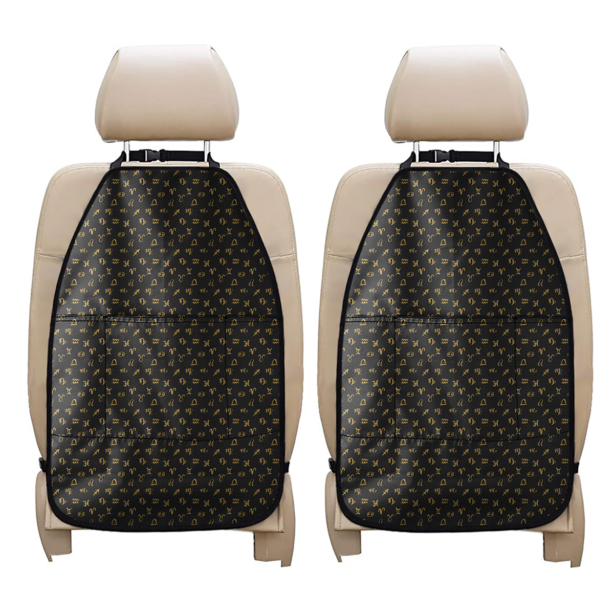 Zodiac Astrological Signs Pattern Print Car Seat Organizers