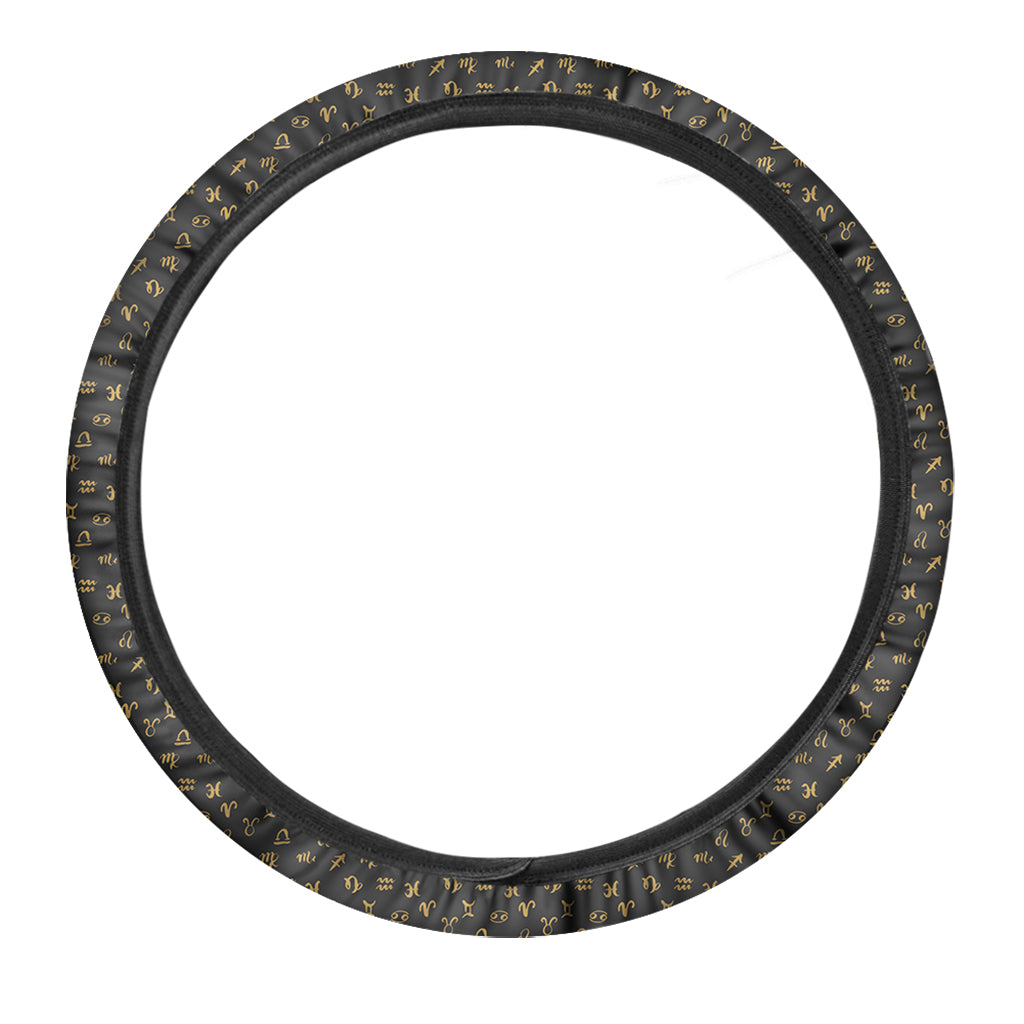 Zodiac Astrological Signs Pattern Print Car Steering Wheel Cover
