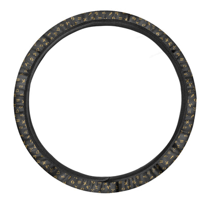 Zodiac Astrological Signs Pattern Print Car Steering Wheel Cover