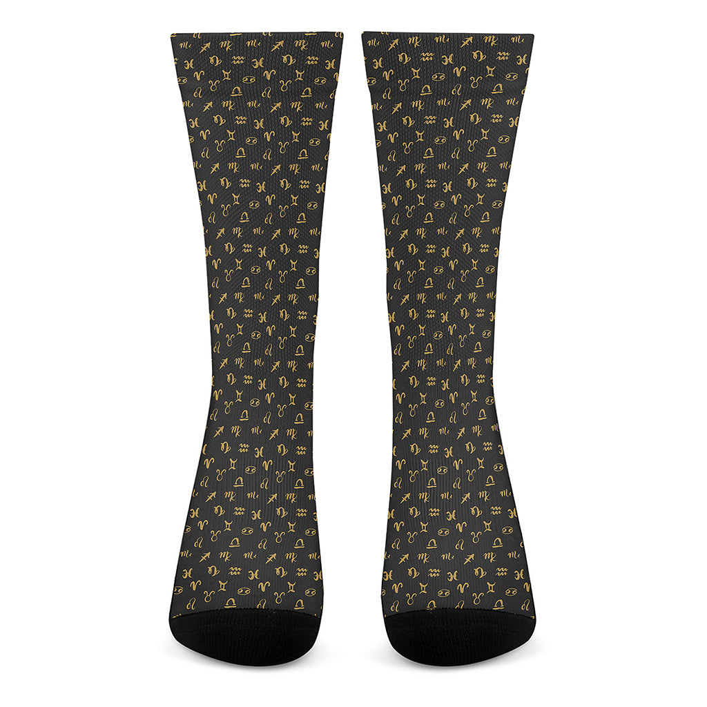 Zodiac Astrological Signs Pattern Print Crew Socks
