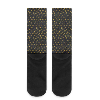 Zodiac Astrological Signs Pattern Print Crew Socks