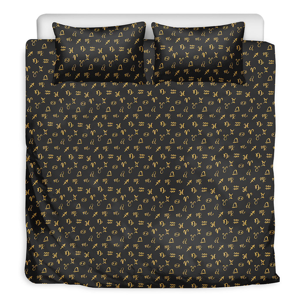 Zodiac Astrological Signs Pattern Print Duvet Cover Bedding Set