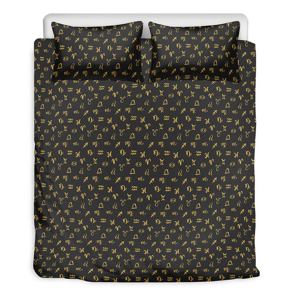 Zodiac Astrological Signs Pattern Print Duvet Cover Bedding Set
