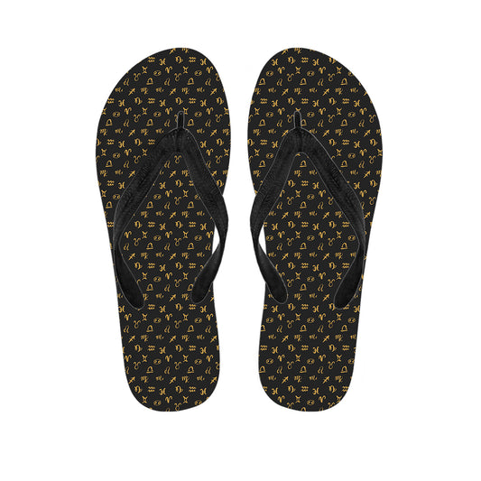 Zodiac Astrological Signs Pattern Print Flip Flops