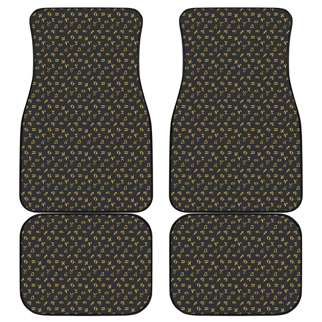 Zodiac Astrological Signs Pattern Print Front and Back Car Floor Mats