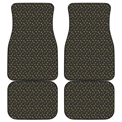 Zodiac Astrological Signs Pattern Print Front and Back Car Floor Mats
