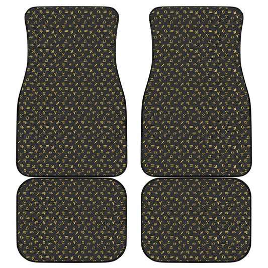 Zodiac Astrological Signs Pattern Print Front and Back Car Floor Mats