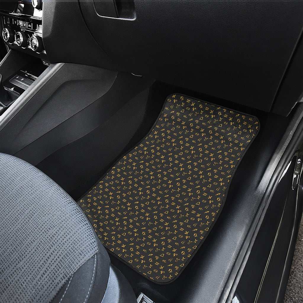 Zodiac Astrological Signs Pattern Print Front and Back Car Floor Mats