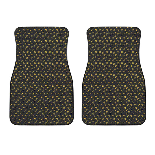 Zodiac Astrological Signs Pattern Print Front Car Floor Mats