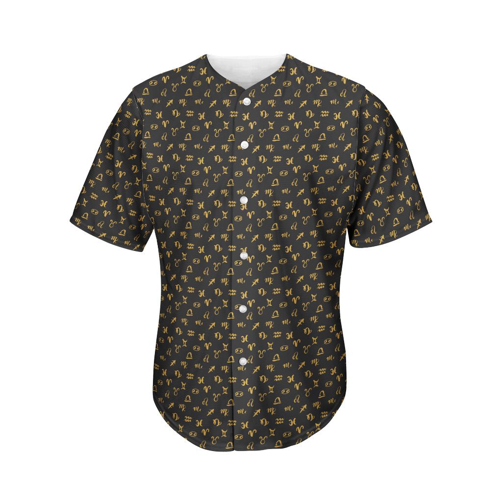 Zodiac Astrological Signs Pattern Print Men's Baseball Jersey