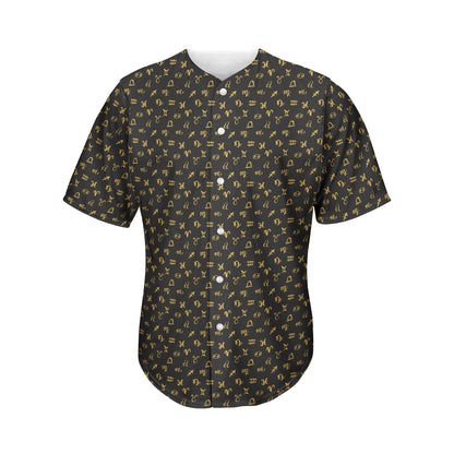 Zodiac Astrological Signs Pattern Print Men's Baseball Jersey