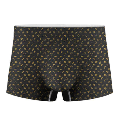 Zodiac Astrological Signs Pattern Print Men's Boxer Briefs
