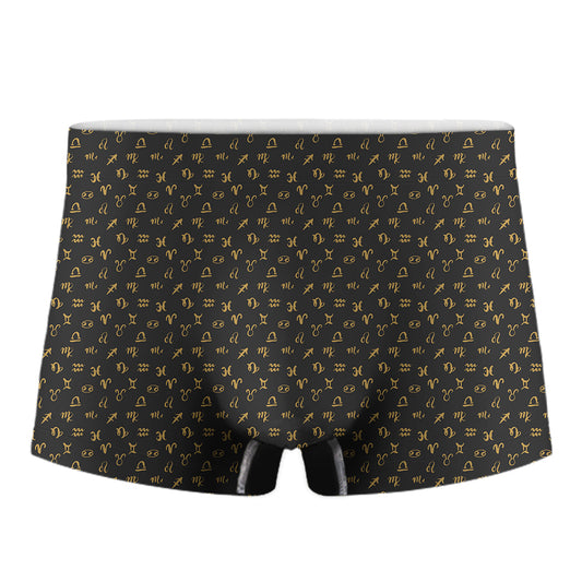 Zodiac Astrological Signs Pattern Print Men's Boxer Briefs