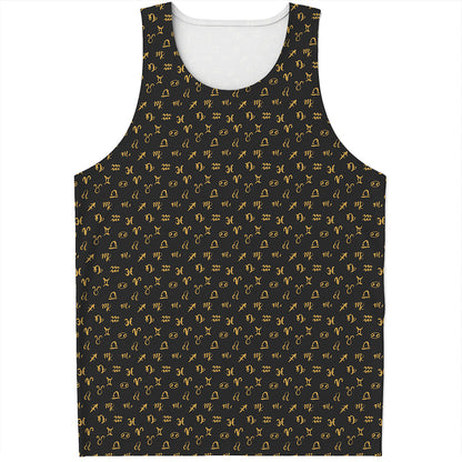 Zodiac Astrological Signs Pattern Print Men's Tank Top