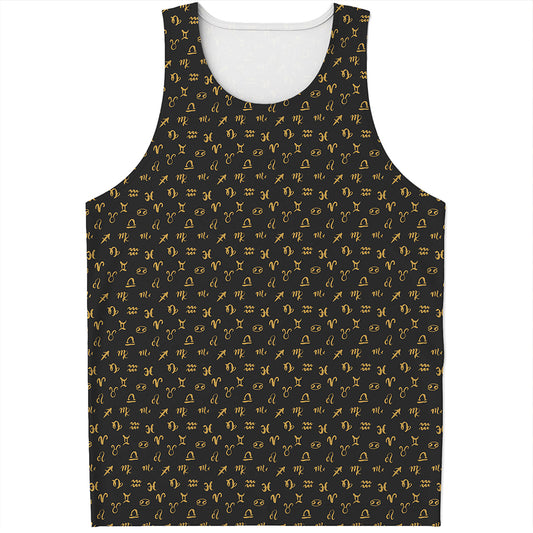 Zodiac Astrological Signs Pattern Print Men's Tank Top