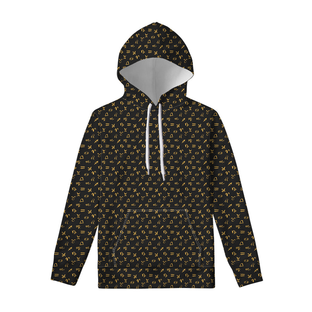 Zodiac Astrological Signs Pattern Print Pullover Hoodie