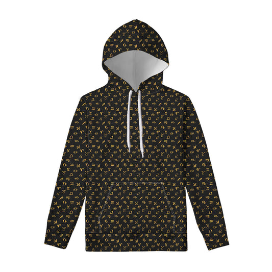 Zodiac Astrological Signs Pattern Print Pullover Hoodie