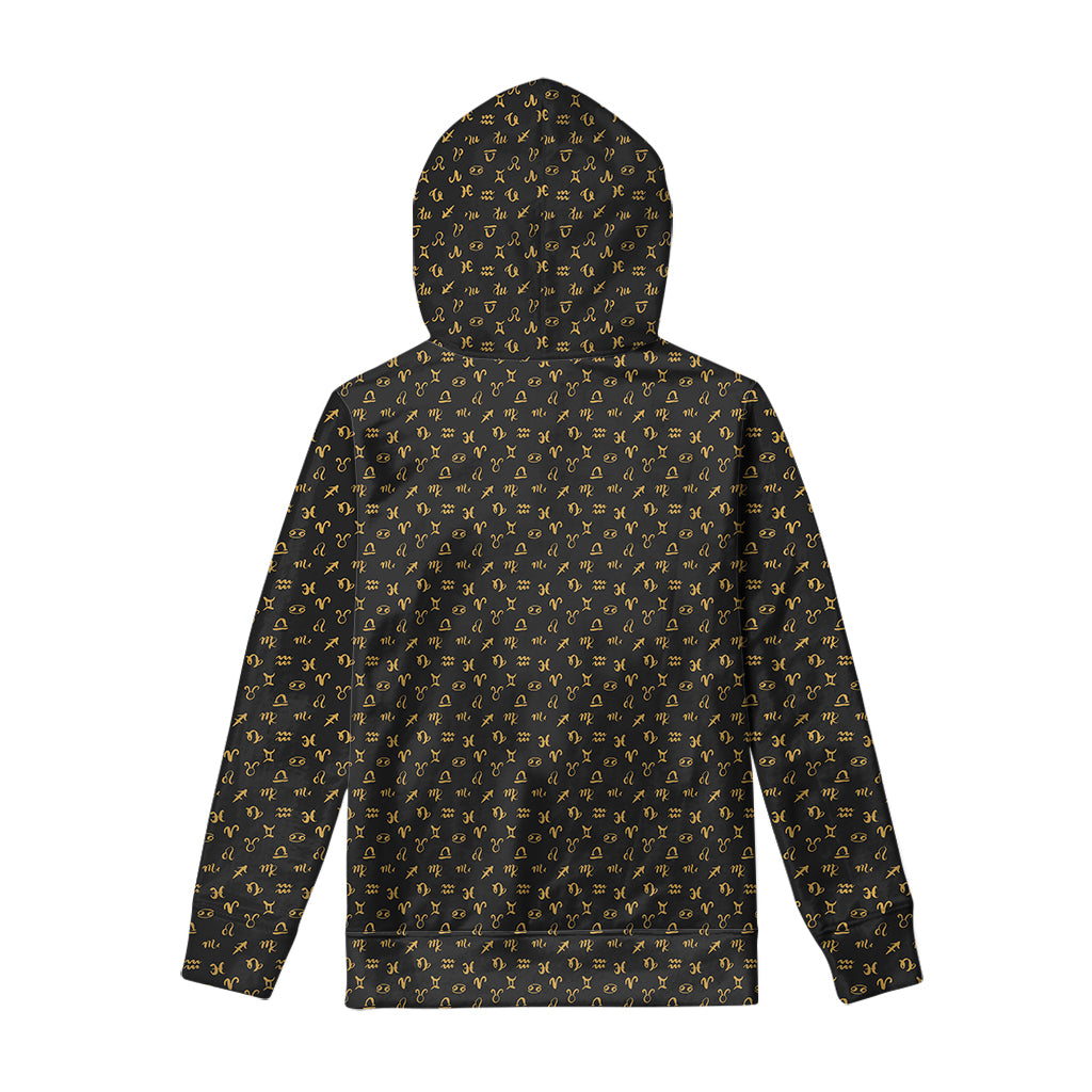 Zodiac Astrological Signs Pattern Print Pullover Hoodie