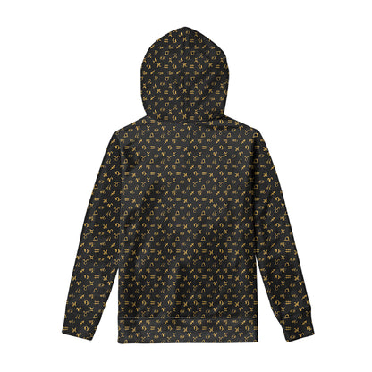 Zodiac Astrological Signs Pattern Print Pullover Hoodie