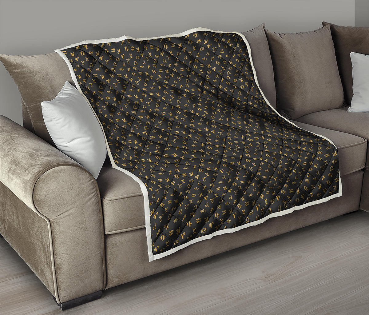 Zodiac Astrological Signs Pattern Print Quilt