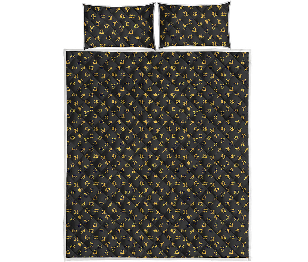 Zodiac Astrological Signs Pattern Print Quilt Bed Set