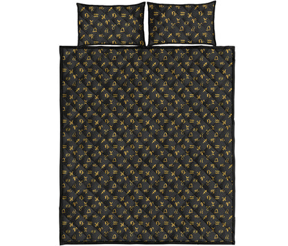 Zodiac Astrological Signs Pattern Print Quilt Bed Set