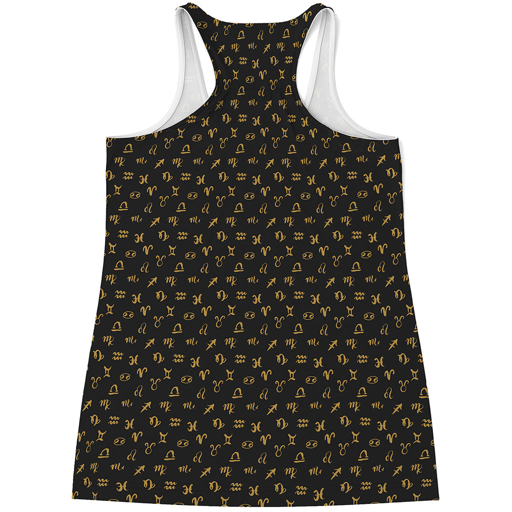 Zodiac Astrological Signs Pattern Print Women's Racerback Tank Top