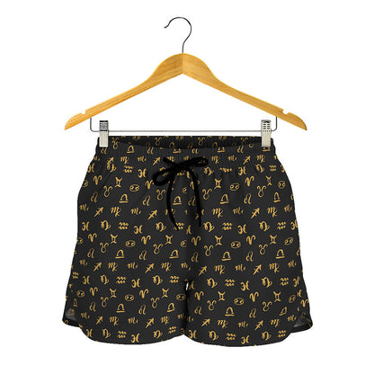 Zodiac Astrological Signs Pattern Print Women's Shorts